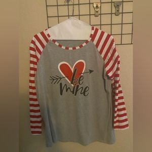 Grey and red shirt